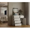 Cómoda top e shop MALWA 1D5S, 5 gavetas, 1 porta de abrir, branco, 1000×400×930 mm, aglomerado