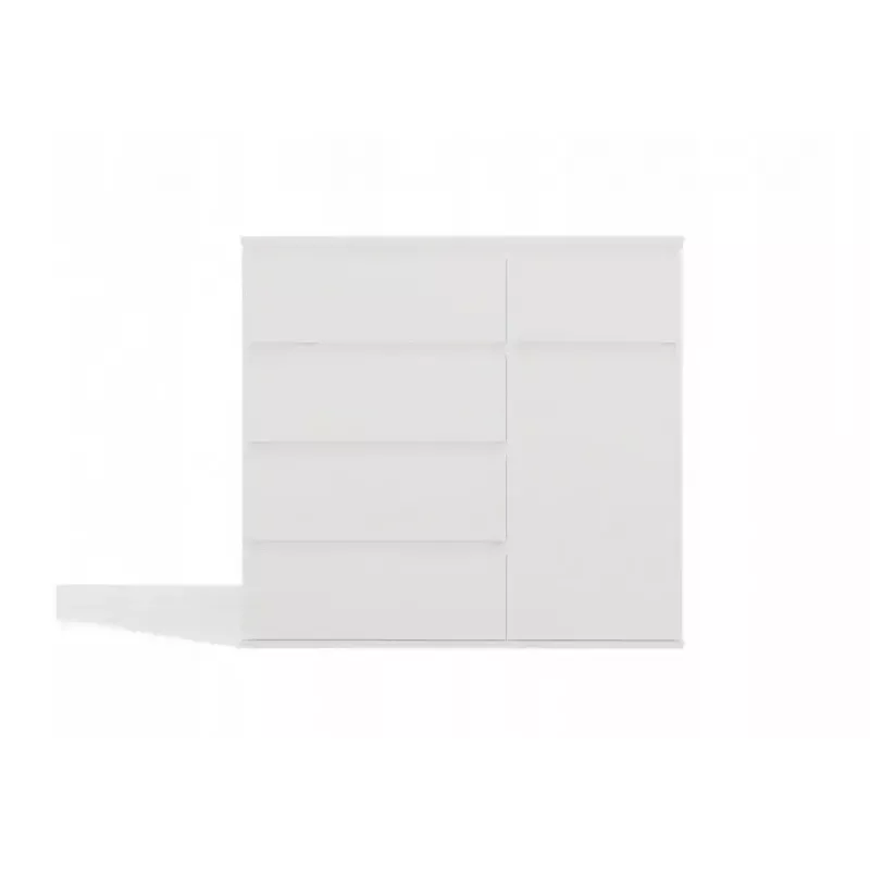 Cómoda top e shop MALWA 1D5S, 5 gavetas, 1 porta de abrir, branco, 1000×400×930 mm, aglomerado