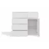 Cómoda top e shop MALWA 1D5S, 5 gavetas, 1 porta de abrir, branco, 1000×400×930 mm, aglomerado