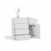 Cómoda top e shop MALWA 1D5S, 5 gavetas, 1 porta de abrir, branco, 1000×400×930 mm, aglomerado
