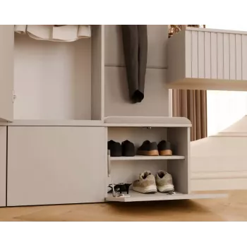 Guarda-roupa top e shop HAGA caxemira 3 portas, 2380×500×350 mm, aglomerado, autónomo