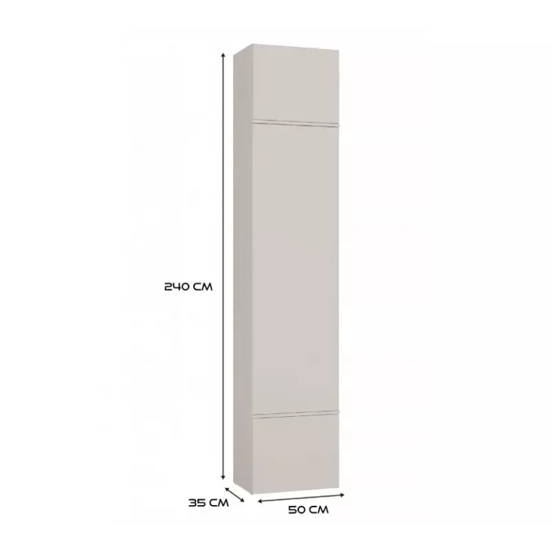 Guarda-roupa top e shop HAGA caxemira 3 portas, 2380×500×350 mm, aglomerado, autónomo