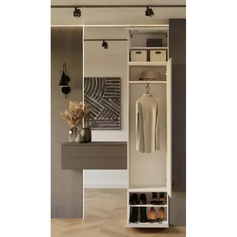 Guarda-roupa top e shop HAGA caxemira 3 portas, 2380×500×350 mm, aglomerado, autónomo