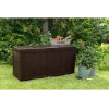 Caixa de arrumação Keter Sherwood retangular resina castanho 270L 1170mm