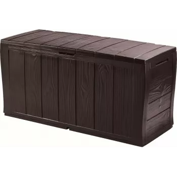 Caixa de arrumação Keter Sherwood retangular resina castanho 270L 1170mm