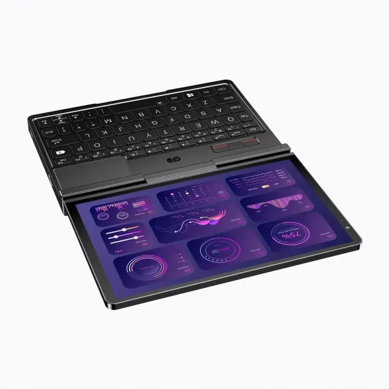 GPD Pocket 4 Portátil — AMD Ryzen 7 8840U, 8 polegadas WQXGA 2560×1600 144Hz Touch, 16GB DDR5, 1TB NVMe, Radeon 780M, Windows 11, LAN, FPR, Grafite