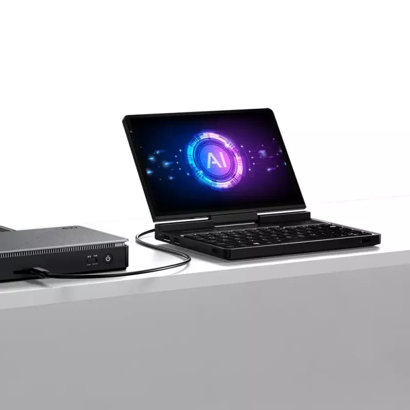 GPD Pocket 4 Portátil — AMD Ryzen 7 8840U, 8 polegadas WQXGA 2560×1600 144Hz Touch, 16GB DDR5, 1TB NVMe, Radeon 780M, Windows 11, LAN, FPR, Grafite