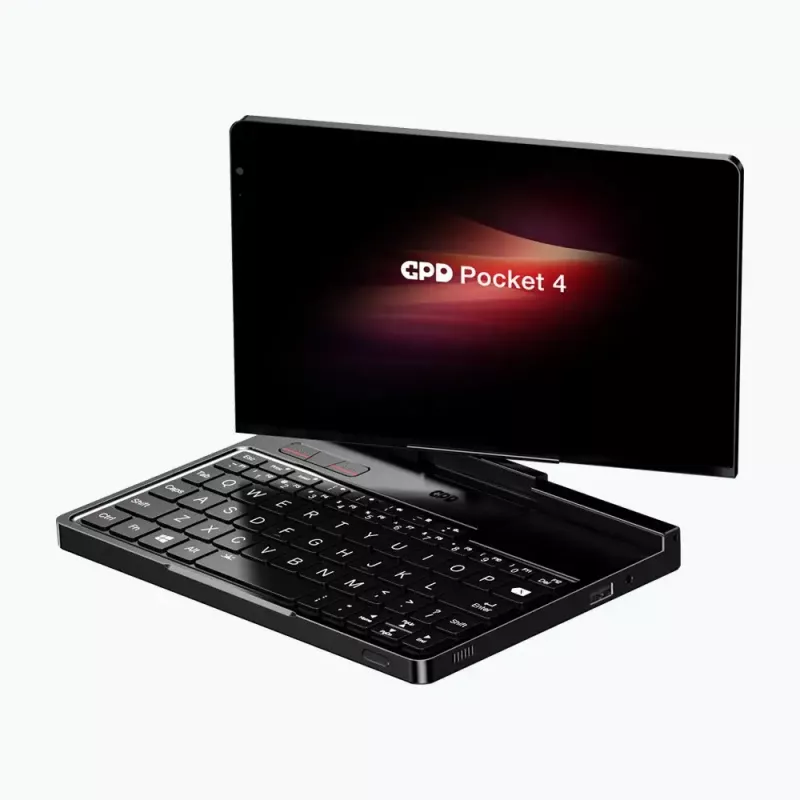 GPD Pocket 4 Portátil — AMD Ryzen 7 8840U, 8 polegadas WQXGA 2560×1600 144Hz Touch, 16GB DDR5, 1TB NVMe, Radeon 780M, Windows 11, LAN, FPR, Grafite