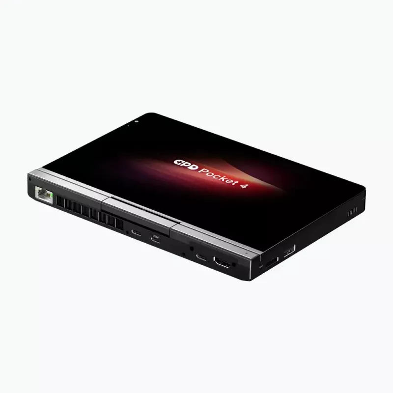 GPD Pocket 4 Portátil — AMD Ryzen 7 8840U, 8 polegadas WQXGA 2560×1600 144Hz Touch, 16GB DDR5, 1TB NVMe, Radeon 780M, Windows 11, LAN, FPR, Grafite
