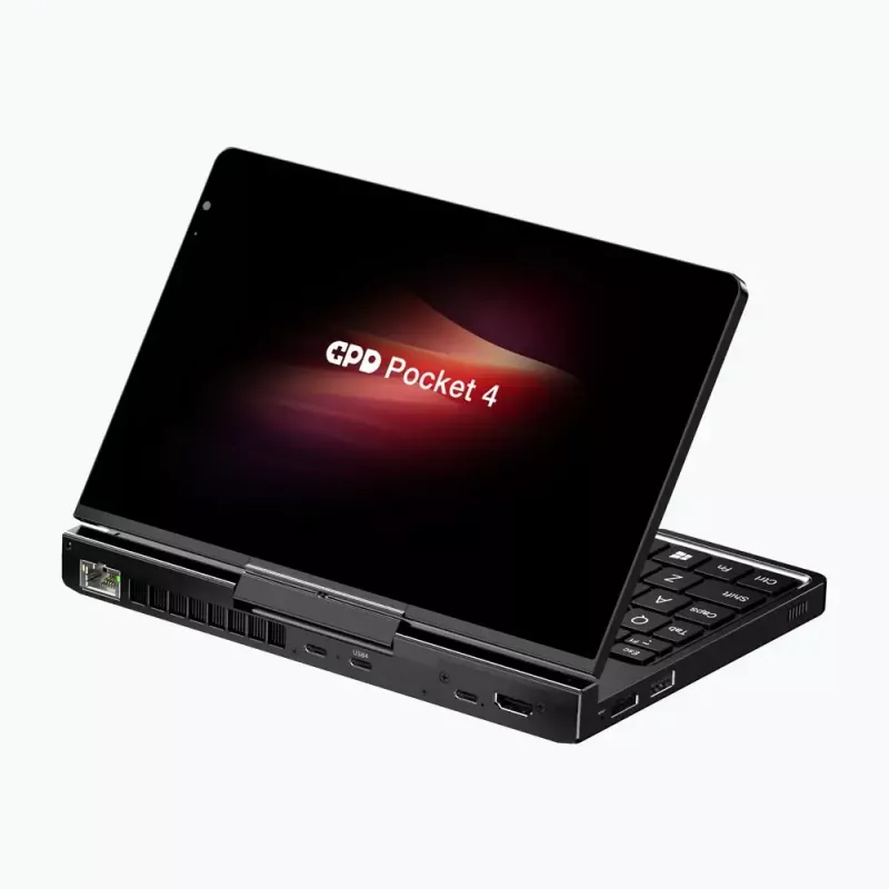 GPD Pocket 4 Portátil — AMD Ryzen 7 8840U, 8 polegadas WQXGA 2560×1600 144Hz Touch, 16GB DDR5, 1TB NVMe, Radeon 780M, Windows 11, LAN, FPR, Grafite