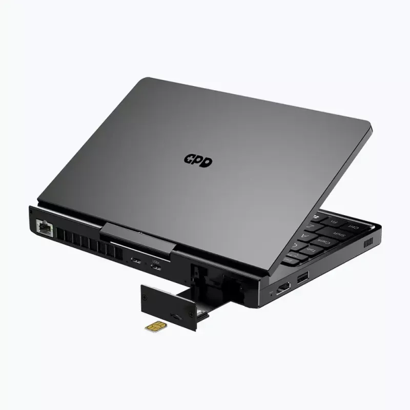 GPD Pocket 4 Portátil — AMD Ryzen 7 8840U, 8 polegadas WQXGA 2560×1600 144Hz Touch, 16GB DDR5, 1TB NVMe, Radeon 780M, Windows 11, LAN, FPR, Grafite