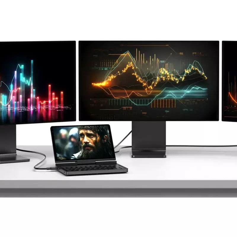 GPD Pocket 4 Portátil — AMD Ryzen 7 8840U, 8 polegadas WQXGA 2560×1600 144Hz Touch, 16GB DDR5, 1TB NVMe, Radeon 780M, Windows 11, LAN, FPR, Grafite