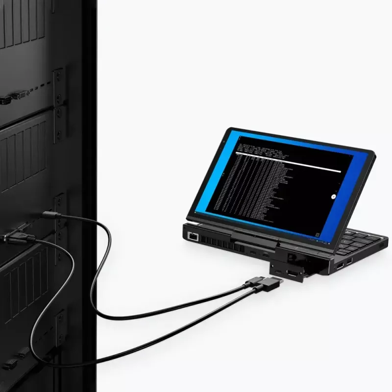GPD Pocket 4 Portátil — AMD Ryzen 7 8840U, 8 polegadas WQXGA 2560×1600 144Hz Touch, 16GB DDR5, 1TB NVMe, Radeon 780M, Windows 11, LAN, FPR, Grafite