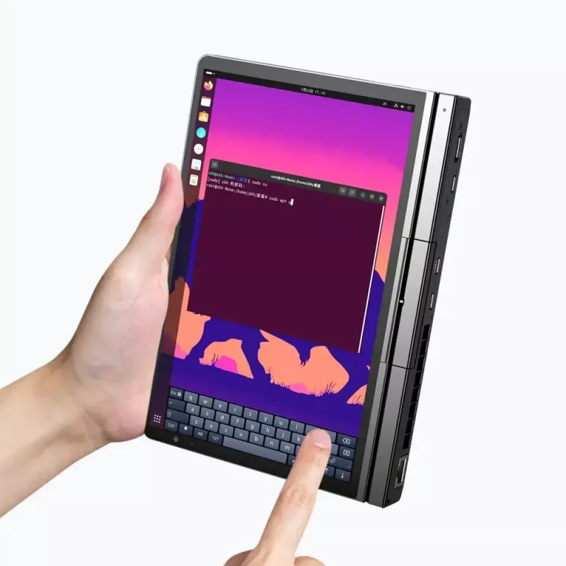 GPD Pocket 4 Portátil — AMD Ryzen 7 8840U, 8 polegadas WQXGA 2560×1600 144Hz Touch, 16GB DDR5, 1TB NVMe, Radeon 780M, Windows 11, LAN, FPR, Grafite