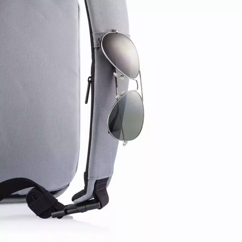 Mochila antifurto XDDESIGN Bobby Sling cinzenta — leve, repelente à água, transportável como bolsa de ombro