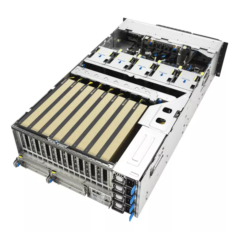 Servidor em rack ASUS ESC8000A-E13P (4U) — LGA 6096, AMD EPYC, até 3 TB DDR5, 24 DIMM, fonte de alimentação 3200W, 10GbE
