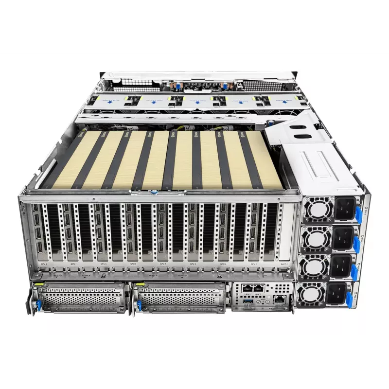 Servidor em rack ASUS ESC8000A-E13P (4U) — LGA 6096, AMD EPYC, até 3 TB DDR5, 24 DIMM, fonte de alimentação 3200W, 10GbE