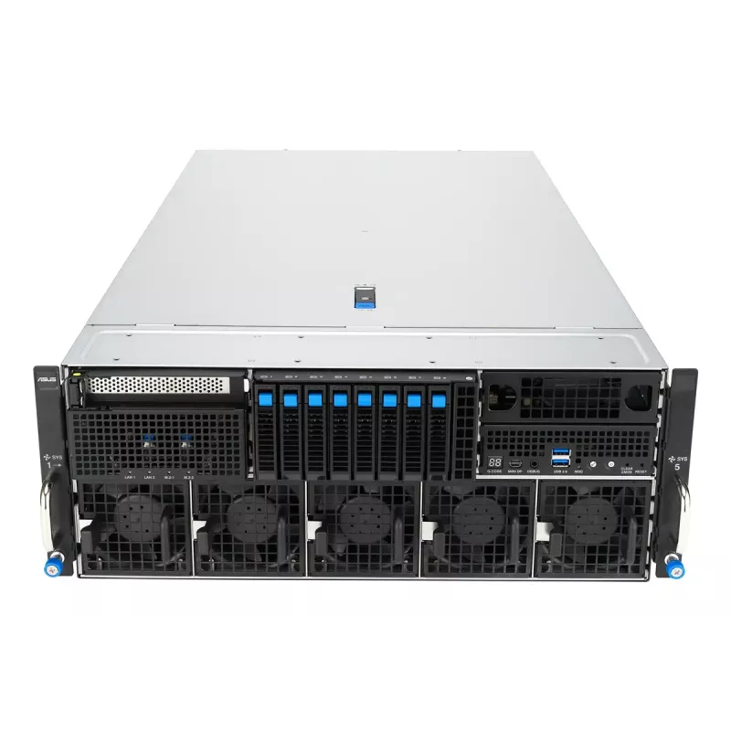Servidor em rack ASUS ESC8000A-E13P (4U) — LGA 6096, AMD EPYC, até 3 TB DDR5, 24 DIMM, fonte de alimentação 3200W, 10GbE