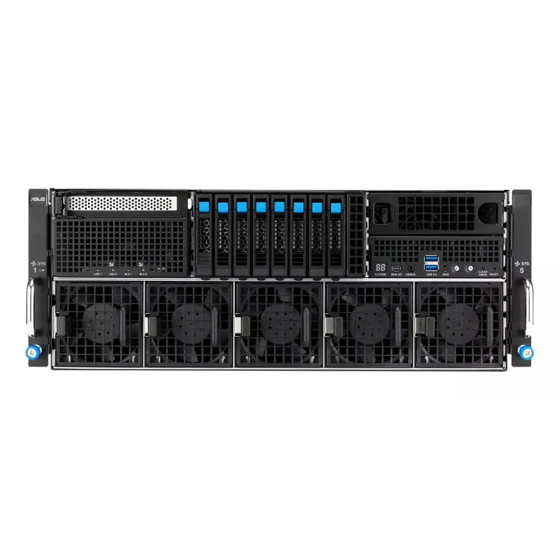 Servidor em rack ASUS ESC8000A-E13P (4U) — LGA 6096, AMD EPYC, até 3 TB DDR5, 24 DIMM, fonte de alimentação 3200W, 10GbE