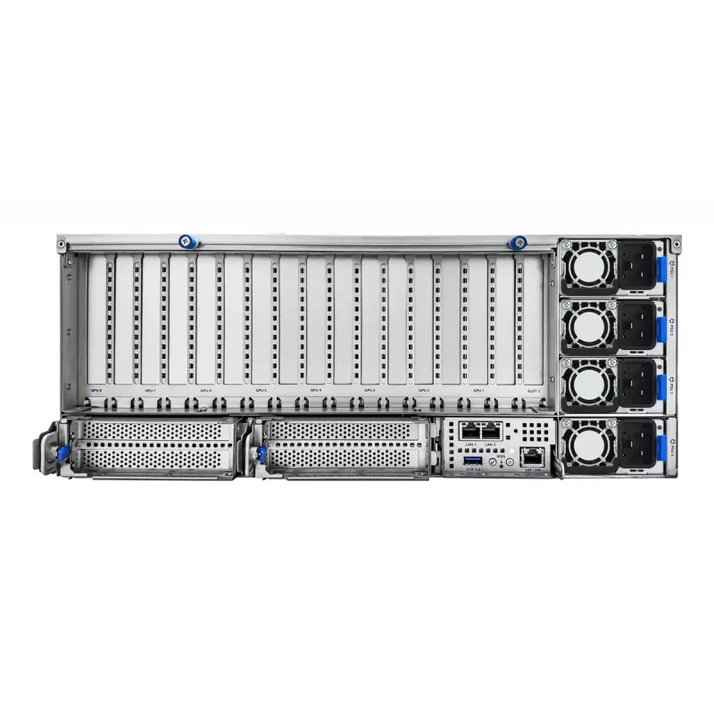Servidor em rack ASUS ESC8000A-E13P (4U) — LGA 6096, AMD EPYC, até 3 TB DDR5, 24 DIMM, fonte de alimentação 3200W, 10GbE