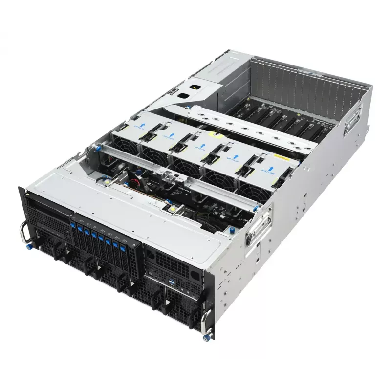 Servidor em rack ASUS ESC8000A-E13P (4U) — LGA 6096, AMD EPYC, até 3 TB DDR5, 24 DIMM, fonte de alimentação 3200W, 10GbE