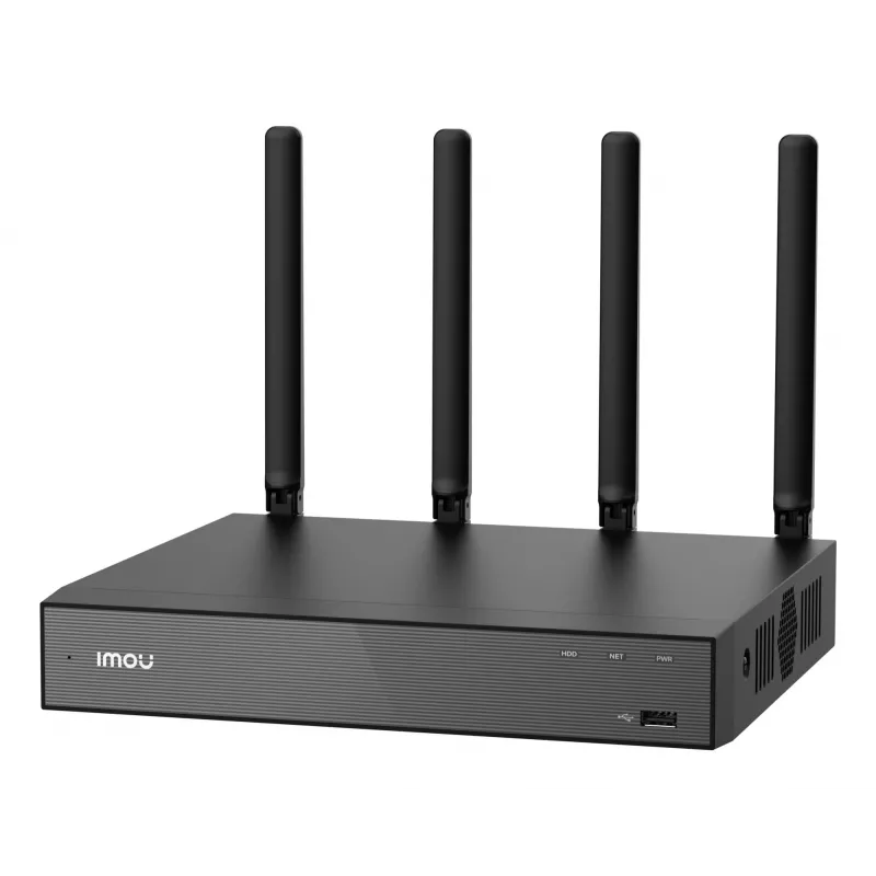 Gravador de vídeo em rede IMOU N110W - NVR Wi-Fi 6 de 10 canais, máx. 2592x1944, Wi-Fi dual band, disco rígido SATA até 16 TB, Ethernet 10/100, preto