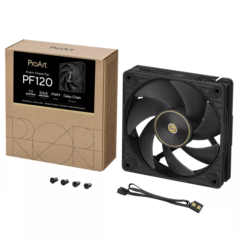 Ventoinha ASUS ProArt PF120 PWM preta caixa de computador 12 cm 1 unid.
