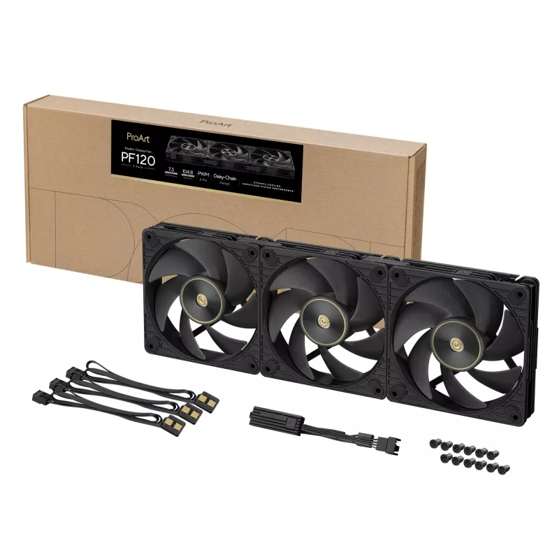 Ventoinha ASUS ProArt PF120 PWM preta 3in1 caixa de computador 12 cm 3 unid.