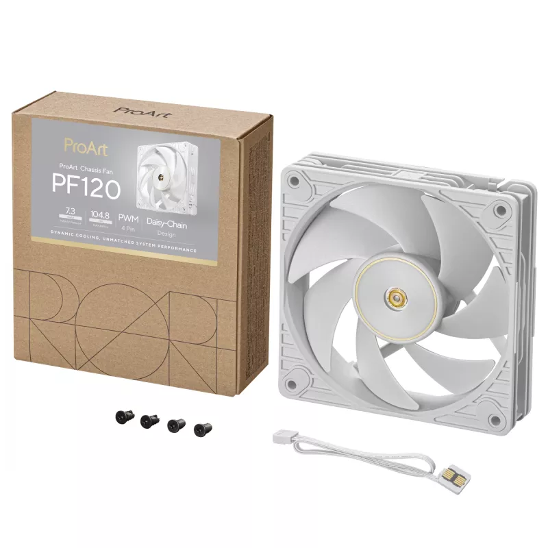 Ventoinha ASUS ProArt PF120 PWM branca caixa de computador 12 cm 1 unid.