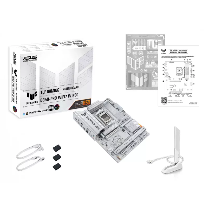 Placa-mãe ASUS TUF GAMING B850‑PRO WIFI7 W NEO — AMD B850, socket AM5, ATX, DDR5, Wi‑Fi 7, 2,5GbE