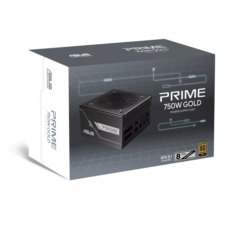 Fonte de alimentação ASUS Prime -750G 750 W 20+4 pinos ATX 80 PLUS Gold preta