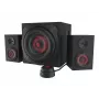 Conjunto de altifalantes GENESIS Helium 610BT 2.1, 60 W RMS, Bluetooth, com fios, vermelho/preto, subwoofer compacto