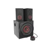 Conjunto de altifalantes GENESIS Helium 610BT 2.1, 60 W RMS, Bluetooth, com fios, vermelho/preto, subwoofer compacto