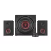 Conjunto de altifalantes GENESIS Helium 610BT 2.1, 60 W RMS, Bluetooth, com fios, vermelho/preto, subwoofer compacto