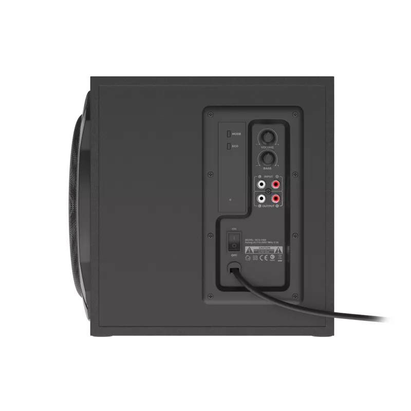Conjunto de altifalantes GENESIS Helium 610BT 2.1, 60 W RMS, Bluetooth, com fios, vermelho/preto, subwoofer compacto