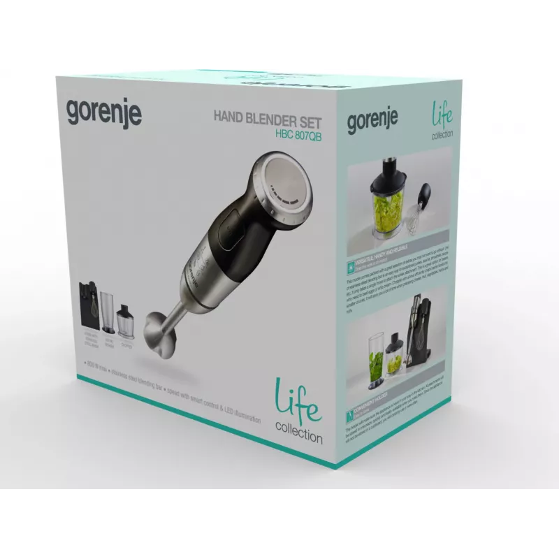 Batedeira manual Gorenje HBC807QB 0,5 L 800 W preta, aço inoxidável