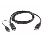 Cabo ATEN True 4K 1.8M HDMI para DisplayPort, 1,8 m, HDMI + USB, DisplayPort, ficha, ficha, reto