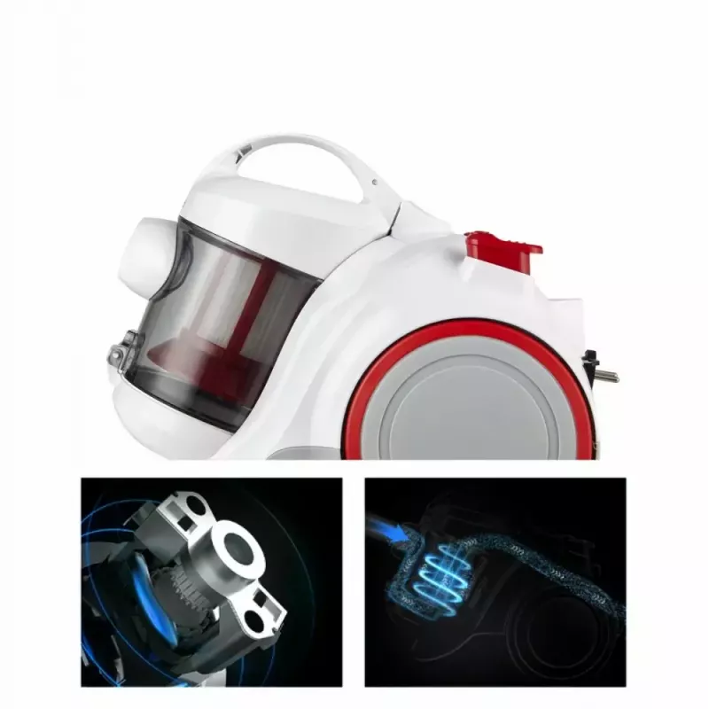 Aspirador sem saco Midea C5 MC01PLWH 700 W, depósito de pó 1,5 l, branco