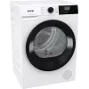 Máquina de secar roupa Gorenje DHNE82 BK040, de livre instalação, carga frontal, bomba de calor, branco, botões, botão rotativo, direita