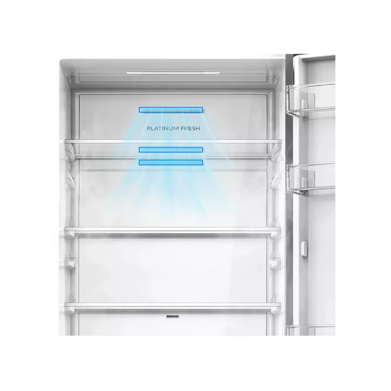 Combinado frigorífico-congelador independente Midea MDRB548MME46, 401 L — No Frost, 271 L de refrigeração / 130 L de congelação, 186 cm, 35 dB, classe de eficiência energética E, cinzento