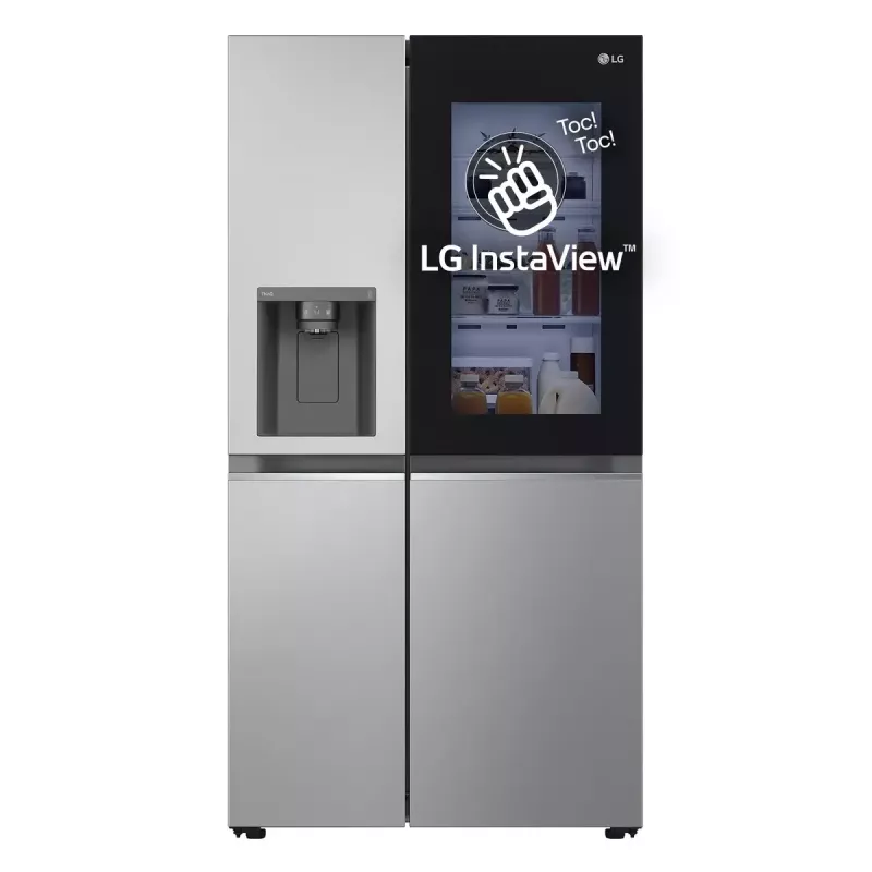 Frigorífico side-by-side LG GSGV81PYLL, 635 L de volume total, compartimento de refrigeração 416 L, compartimento de congelação 219 L, prateado metálico