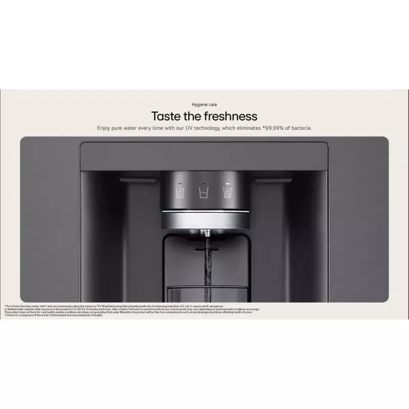 Frigorífico side-by-side LG GSGV81PYLL, 635 L de volume total, compartimento de refrigeração 416 L, compartimento de congelação 219 L, prateado metálico