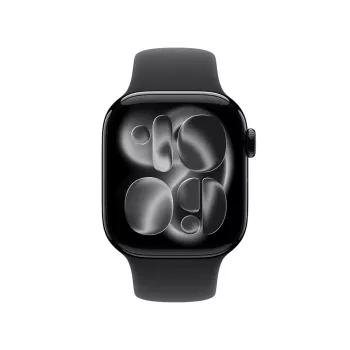 Smartwatch Apple Watch Series 11 GPS 42 mm Caixa de alumínio Preto azeviche com pulseira desportiva preta M/L