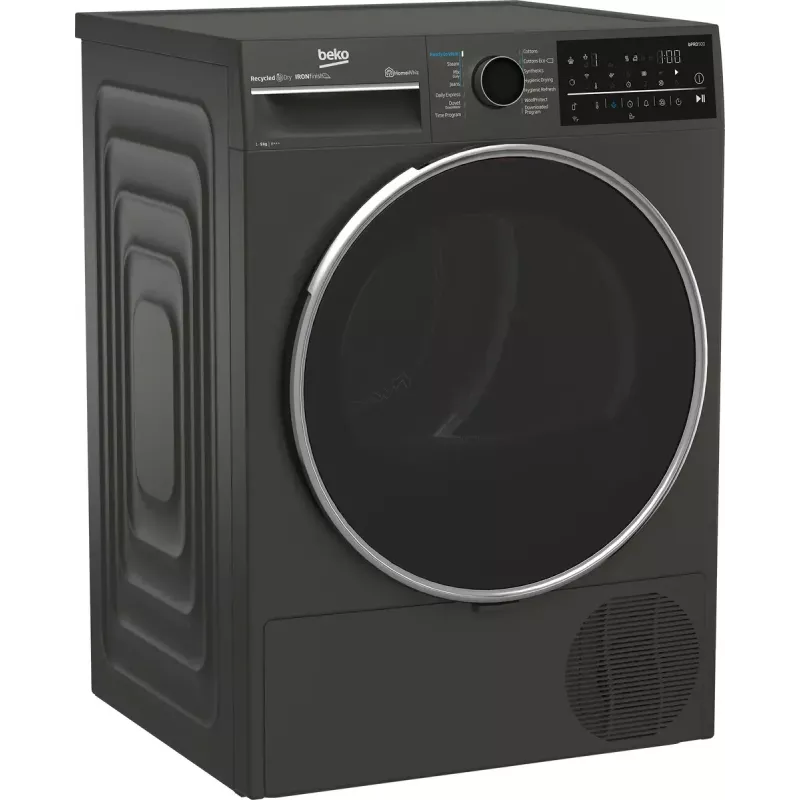 Máquina de secar roupa BEKO B5T89243M — independente, carga frontal, bomba de calor, 9 kg, Preto, 598×672×846 mm
