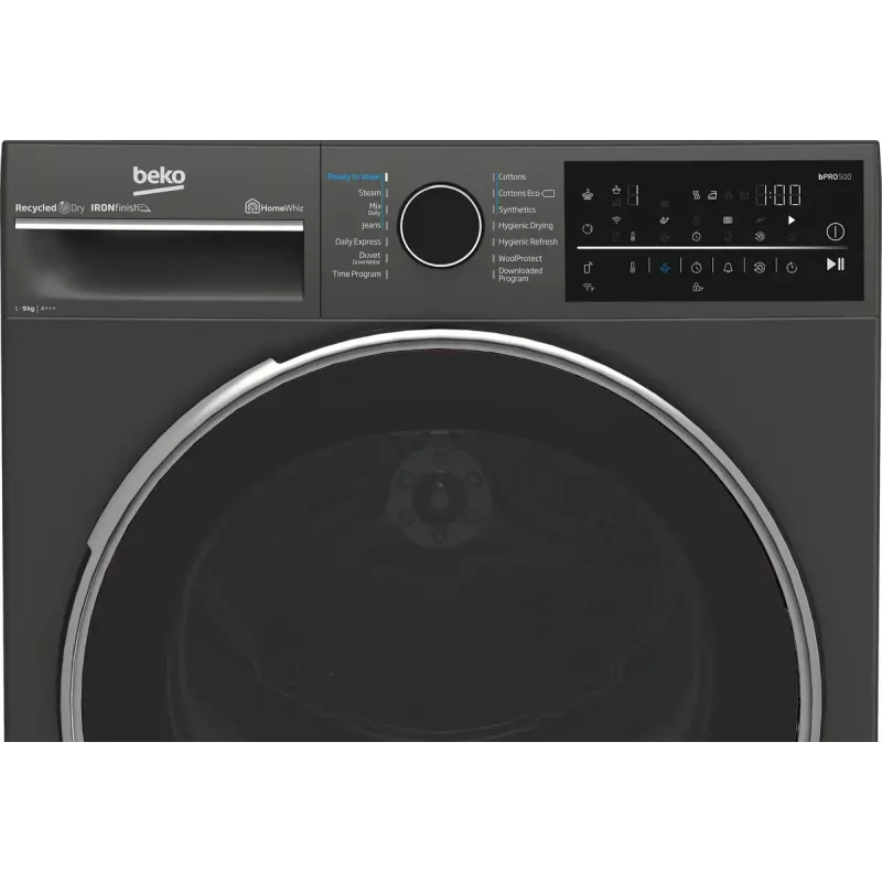 Máquina de secar roupa BEKO B5T89243M — independente, carga frontal, bomba de calor, 9 kg, Preto, 598×672×846 mm
