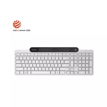 Teclado Bluetooth sem fios Lenovo 800 — layout inglês dos EUA, auto-carregável, branco