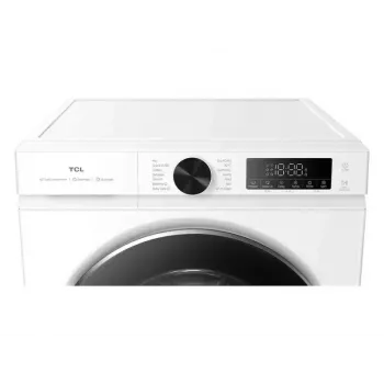 Máquina de lavar roupa TCL FP0944WA0 — carga frontal, 9 kg, 1400 rpm, classe A, visor LED, vapor, 60×56×85 cm, branco