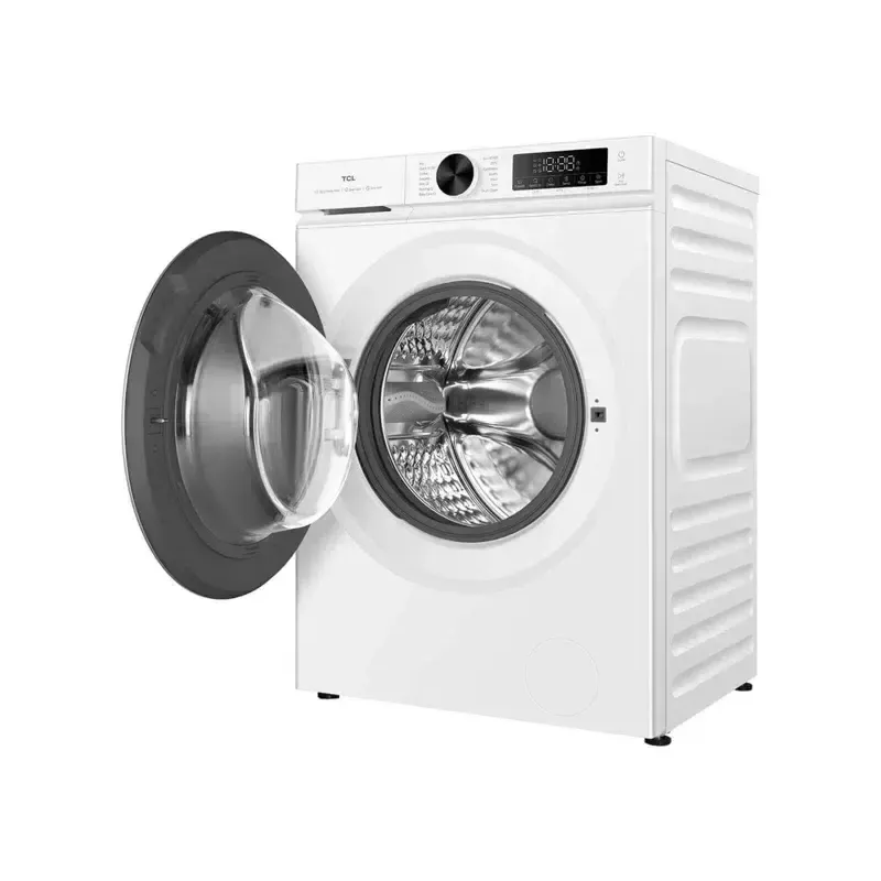 Máquina de lavar roupa TCL FP0944WA0 — carga frontal, 9 kg, 1400 rpm, classe A, visor LED, vapor, 60×56×85 cm, branco