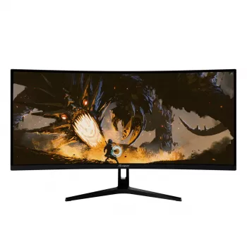 Monitor curvo Arozzi Nova 34 polegadas — 34 polegadas (86,4 cm), 3440×1440, 21:9, VA LED, 1 ms, VESA, altifalantes integrados, preto