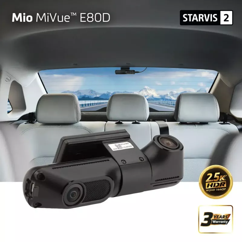 Dashcam MIO MiVue E80D HDR câmara de marcha-atrás dupla com gravação de dois canais